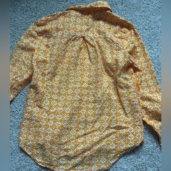 Anthropologie Maeve Orange Floral Button Down Shirt - Picture 6 of 7